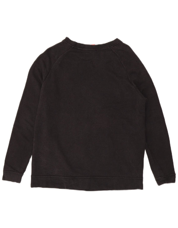 Nike Damen Graphic Sweatshirt Pullover UK 14 Medium Schwarz