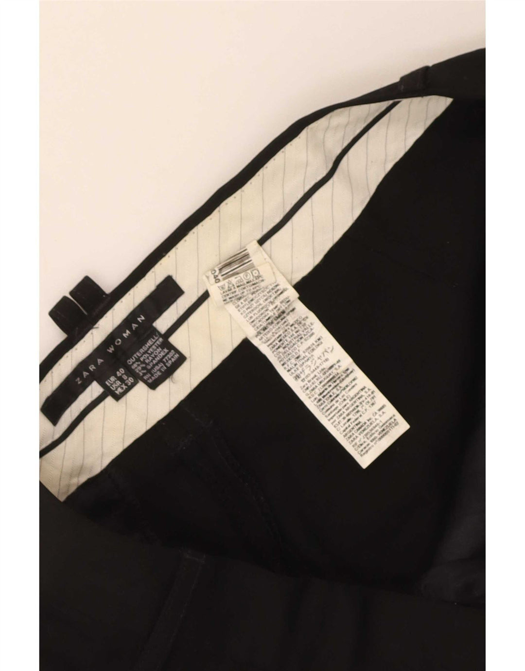 Gerade Chino-Hose für Damen von Zara, EU 40, Mittel W30 L34, Schwarz, Polyester