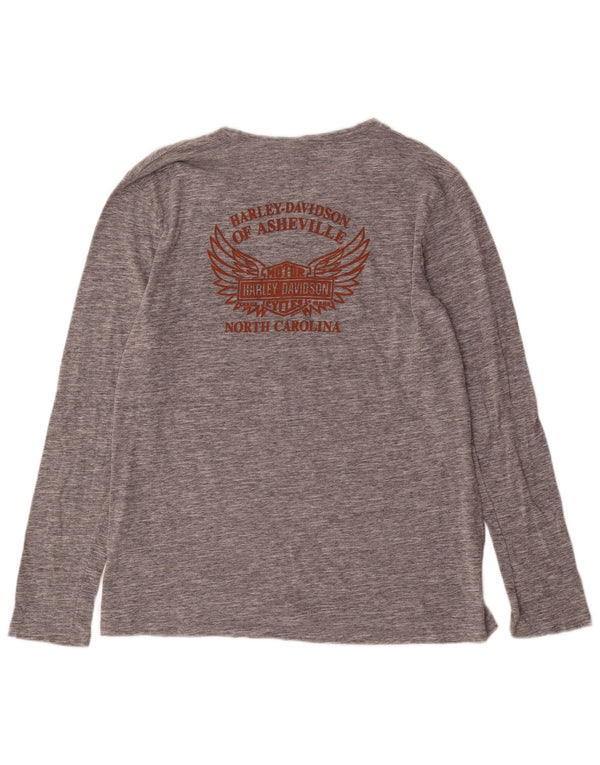 Harley Davidson Herren Grafik-Oberteil, langärmelig, 2XL, grau meliert, Baumwolle