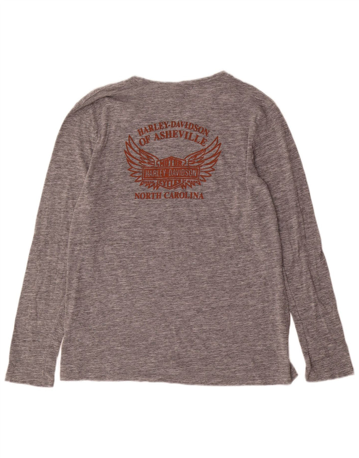 Harley Davidson Herren Grafik-Oberteil, langärmelig, 2XL, grau meliert, Baumwolle