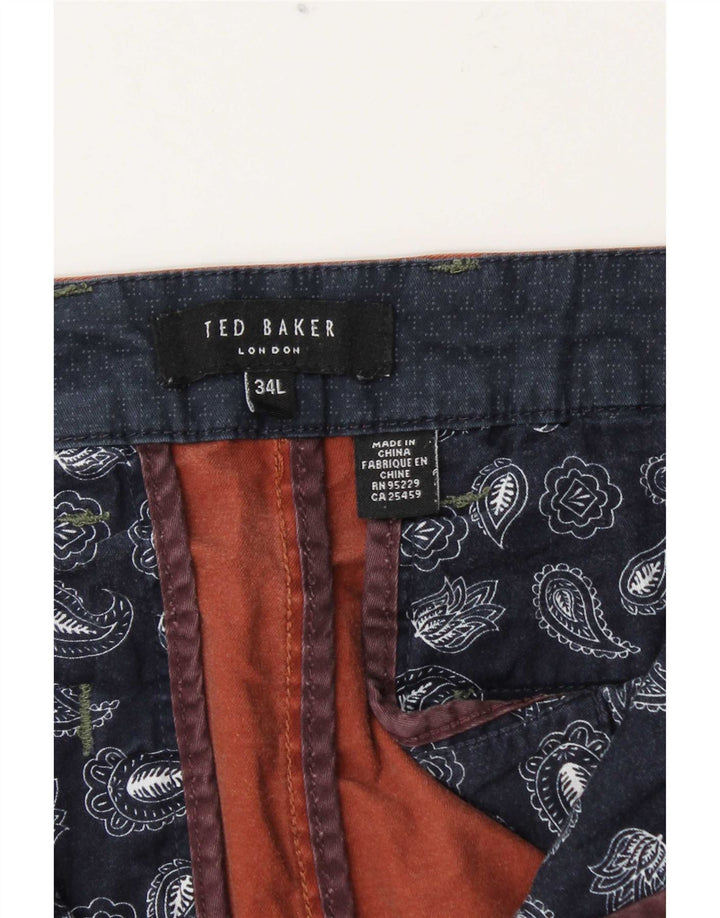 Ted Baker Slim Chino-Hose für Herren, W34, L33, braune Baumwolle