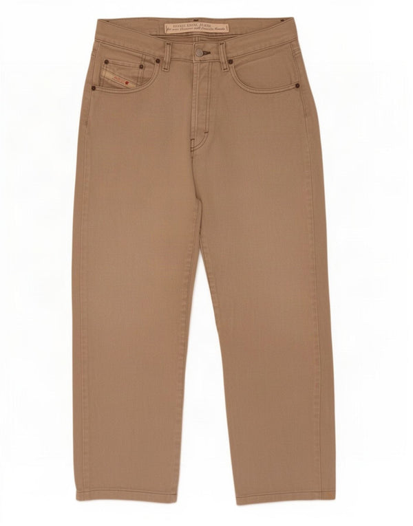 Diesel Mens Straight Jeans W33 L29 Brown Cotton