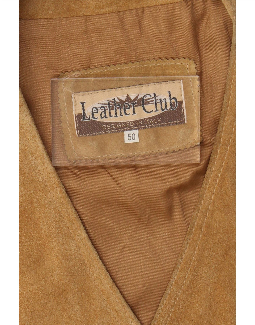 VINTAGE Herren Wildlederweste IT 50 Mittelbeiges Leder