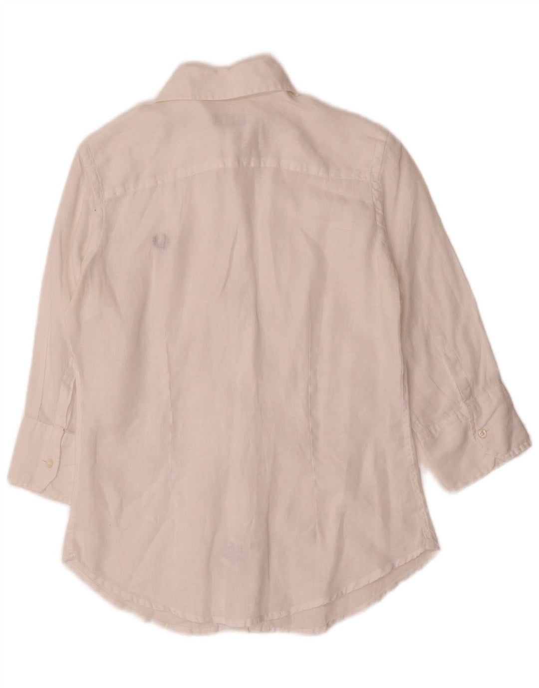 Fred Perry Damen-Hemd mit 3/4-Ärmeln, UK 10, Größe S, weißes Leinen