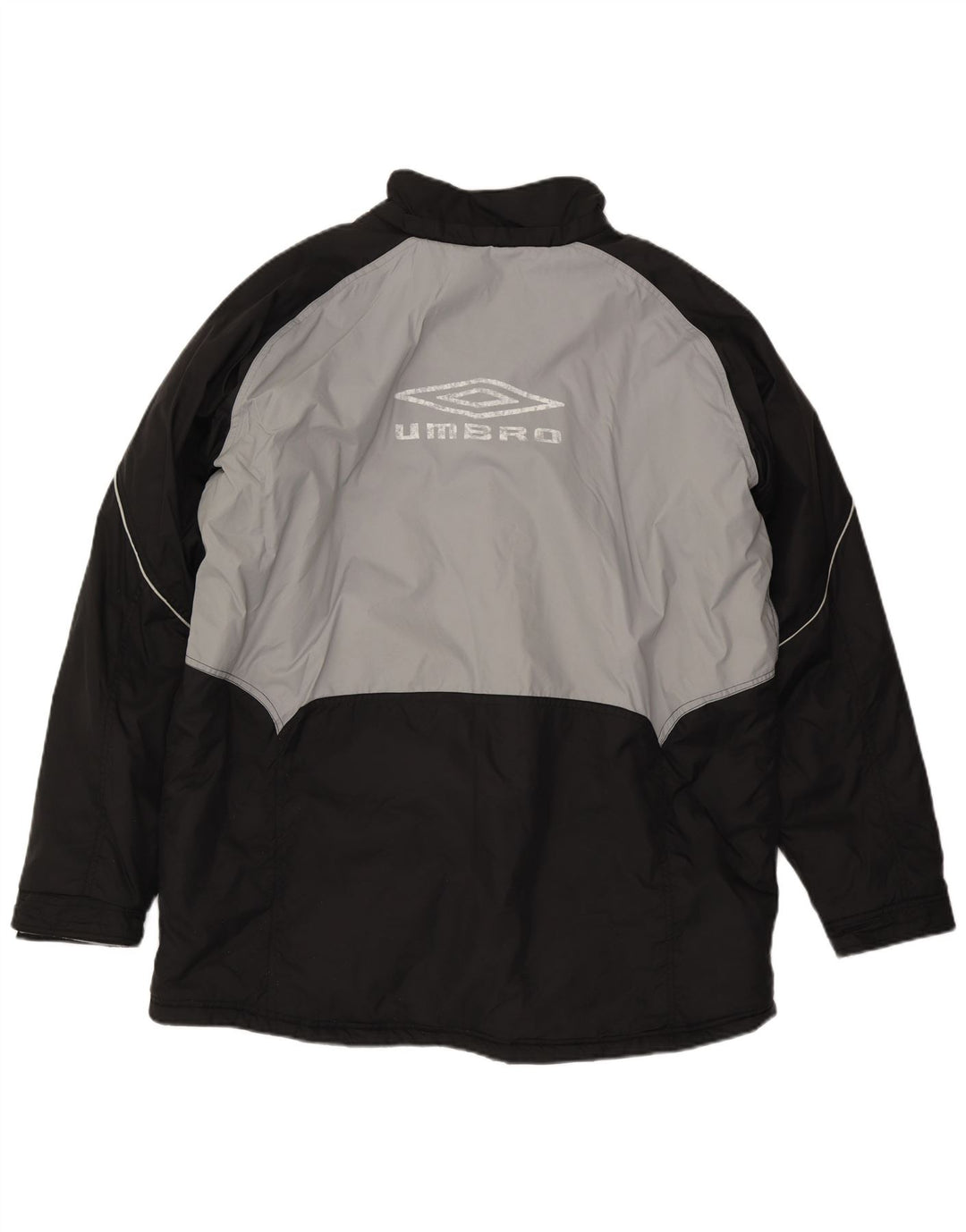 Umbro Herren-Windbreaker-Jacke, UK 42, XL, graues Colourblock-Nylon