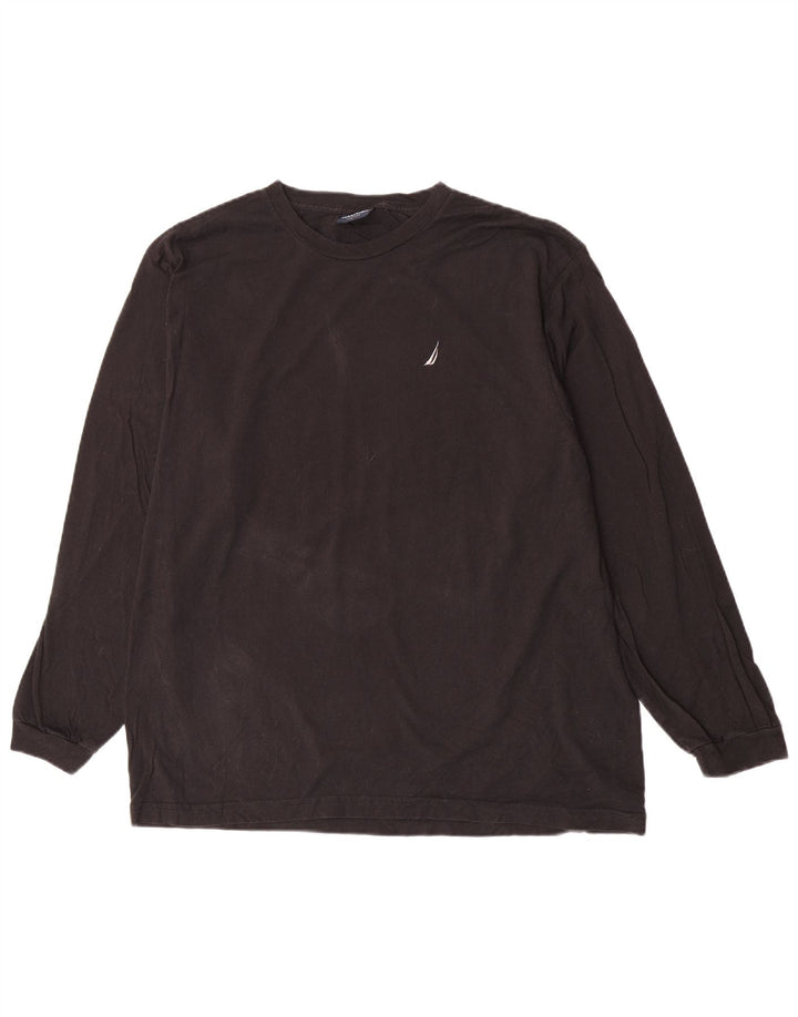 NAUTICA Herren-Top, langärmelig, groß, schwarze Baumwolle
