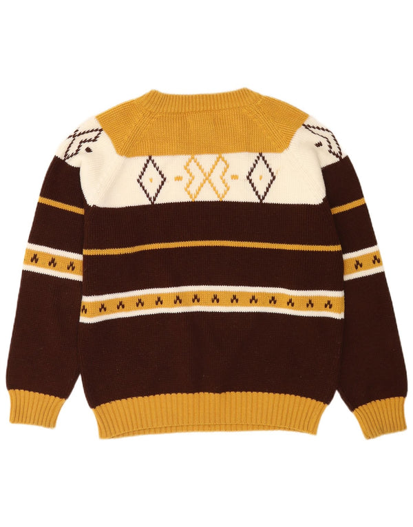 Dino Disardi Damen-Pullover mit U-Boot-Ausschnitt, Gr. 16, groß, braun gestreift