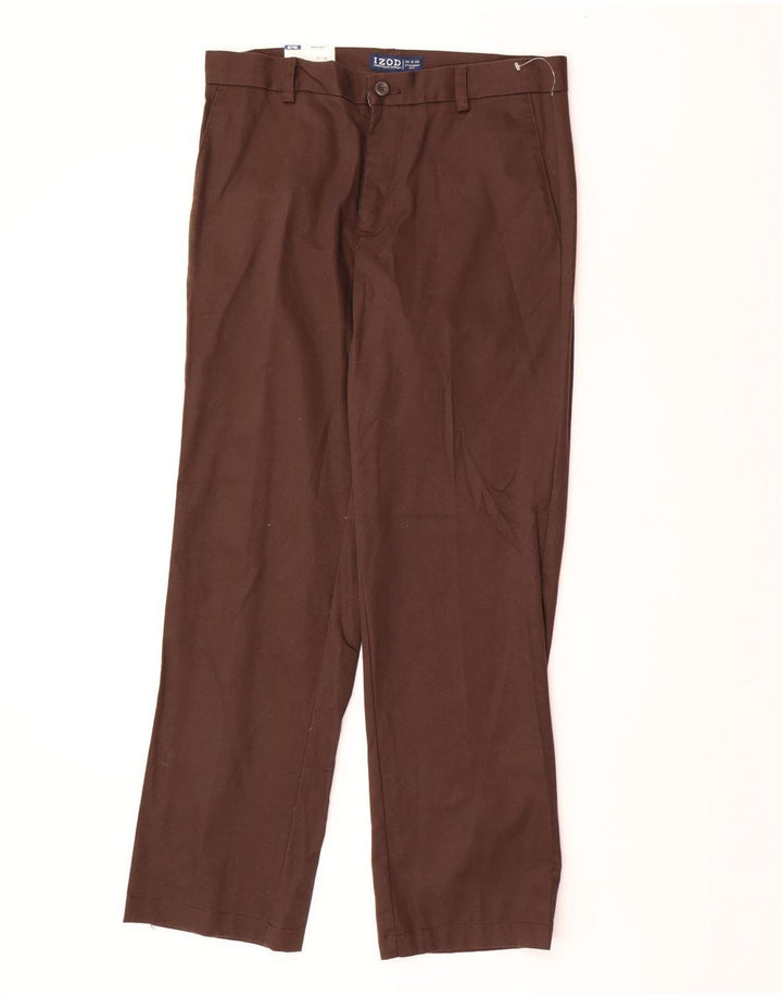 IZOD Gerade Chino-Hose für Herren, W30, L30, braune Baumwolle