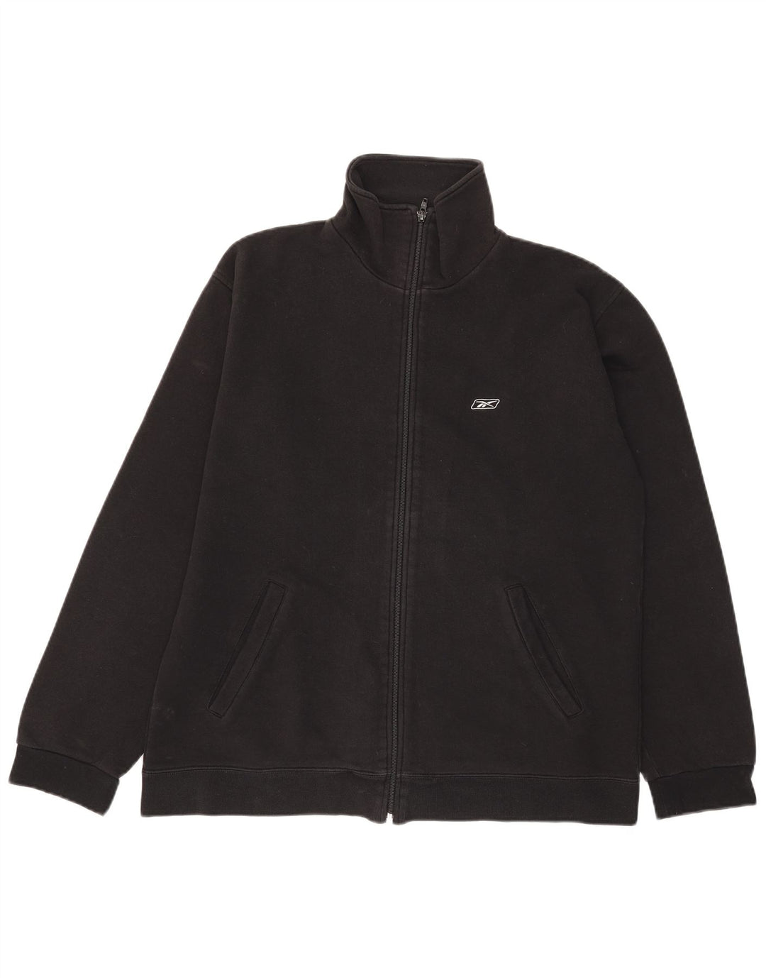 Reebok Herren-Trainingsanzug-Top-Jacke, mittelschwarz, Baumwolle