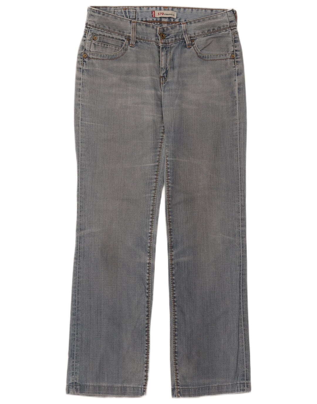 Levi's Damen 570 Straight Jeans W30 L31 Blaue Baumwolle