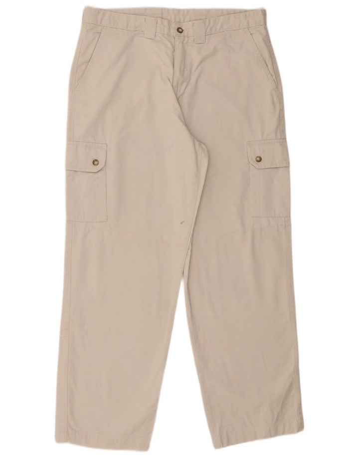 MAVERICK Gerade Herren-Cargohose, W36, L30, weiße Baumwolle