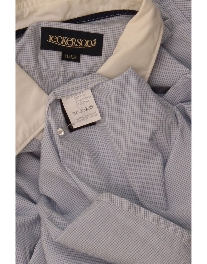 Jeckerson Herrenhemd XL, blau kariert, Baumwolle