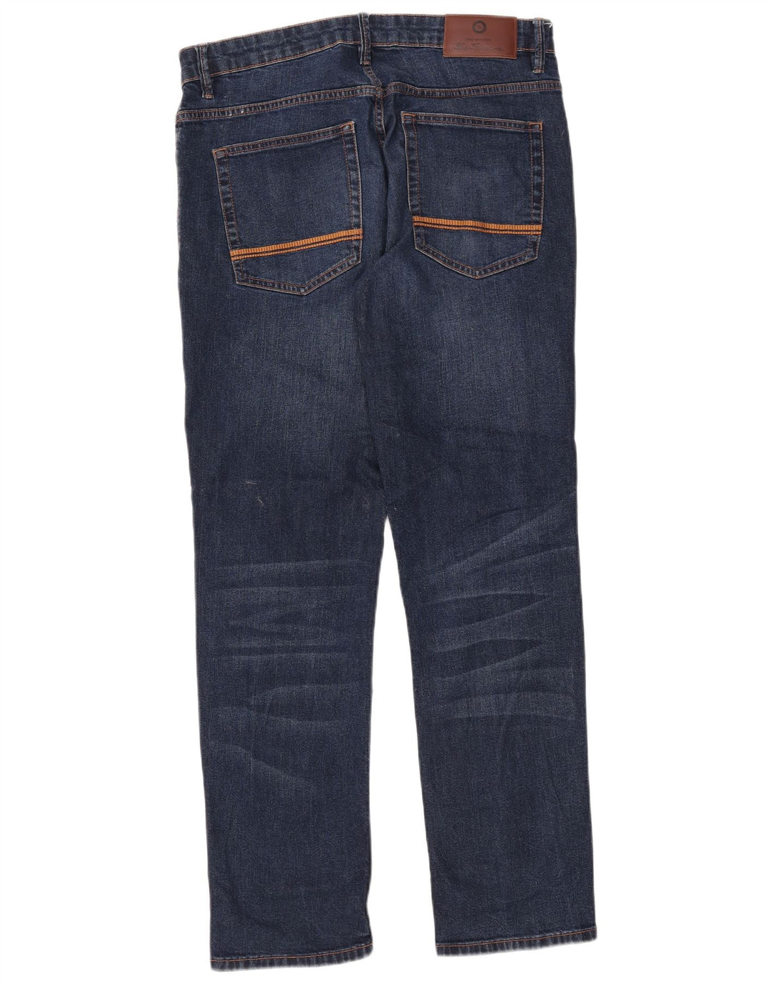 Ben Sherman Herren Straight Jeans W36 L31 Marineblaue Baumwolle