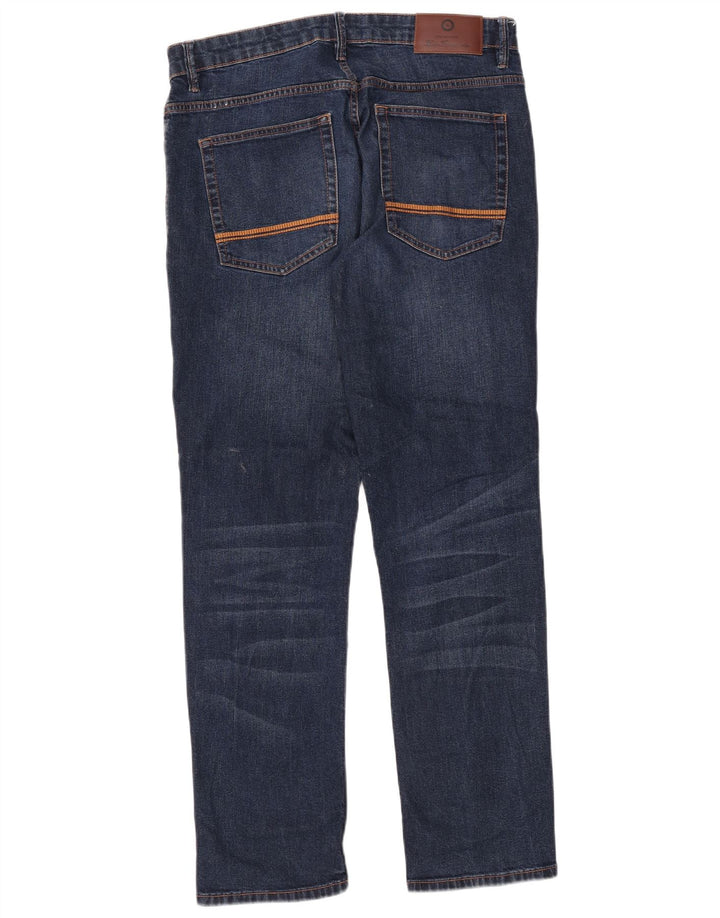 Ben Sherman Herren Straight Jeans W36 L31 Marineblaue Baumwolle