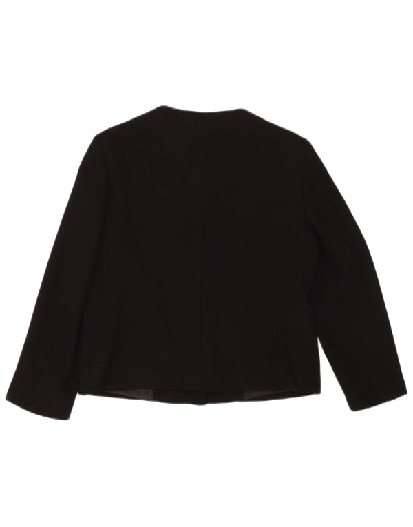 Zara Damen 1-Knopf-Blazerjacke UK 12 Mittelschwarz