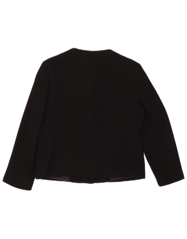 Zara Damen 1-Knopf-Blazerjacke UK 12 Mittelschwarz