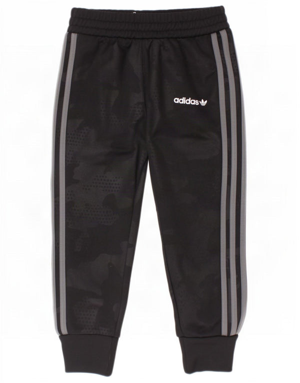 Adidas Jungen-Trainingshose, Jogginghose, 2–3 Jahre, schwarzes Camouflage-Polyester