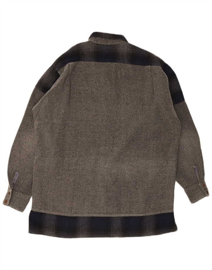 Sisley Herren-Overshirt, lockere Passform, kleines graues Colourblock-Polyester