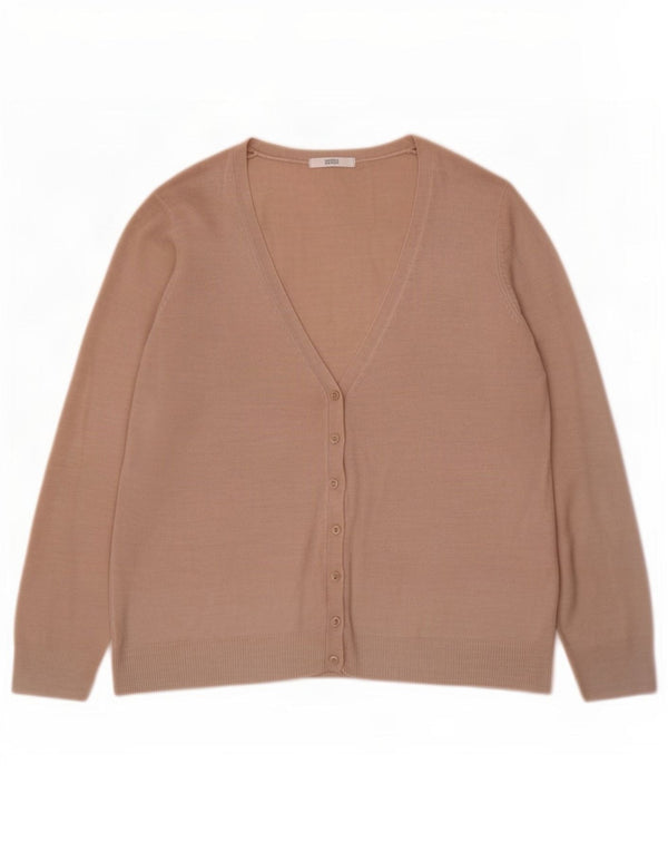 Marks & Spencer Damen Strickjacke Pullover UK 16 Large Beige Acryl