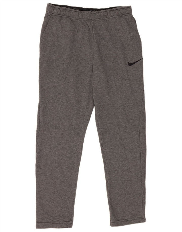 Nike Damen Dri Fit Trainingshose UK 14 Mittelgraues Polyester