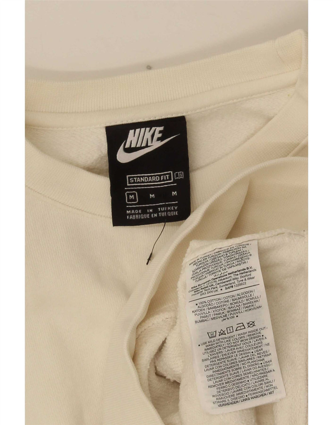 Nike Herren-Sweatshirt mit grafischer Standard-Passform, mittelweiße Baumwolle