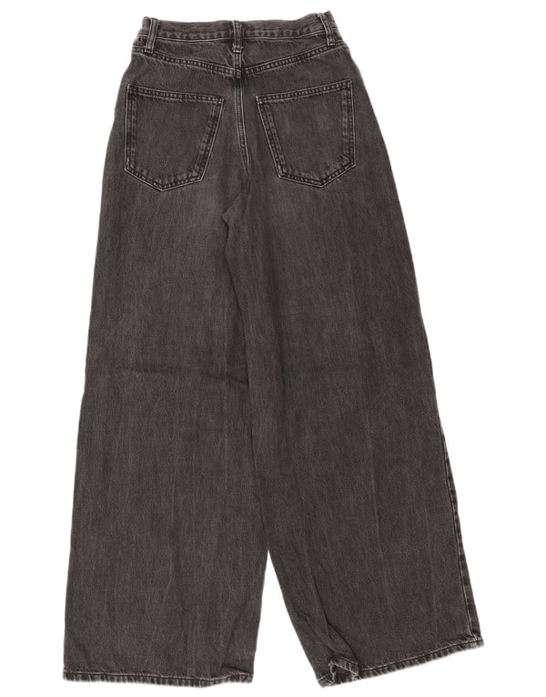 Topshop Womens Baggy High Waist Jeans W25 L32 Grey Flecked Cotton