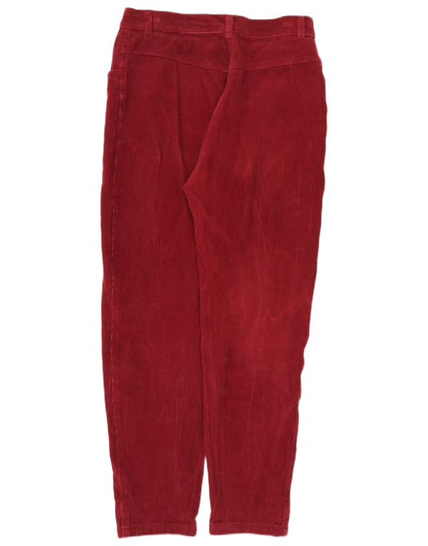Vintage Damen Cordhose mit hoher Taille, EU 44, XL, W34, L30, Burgunderrot