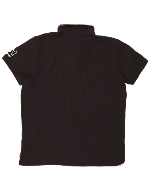 Helly Hansen Herren-Poloshirt mit Grafik, 2XL, schwarze Baumwolle