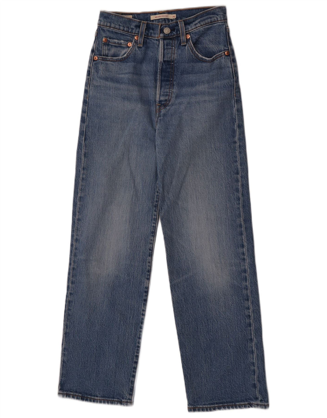Levi's Damen Ribcage Straight Jeans W25 L27 Blaue Baumwolle