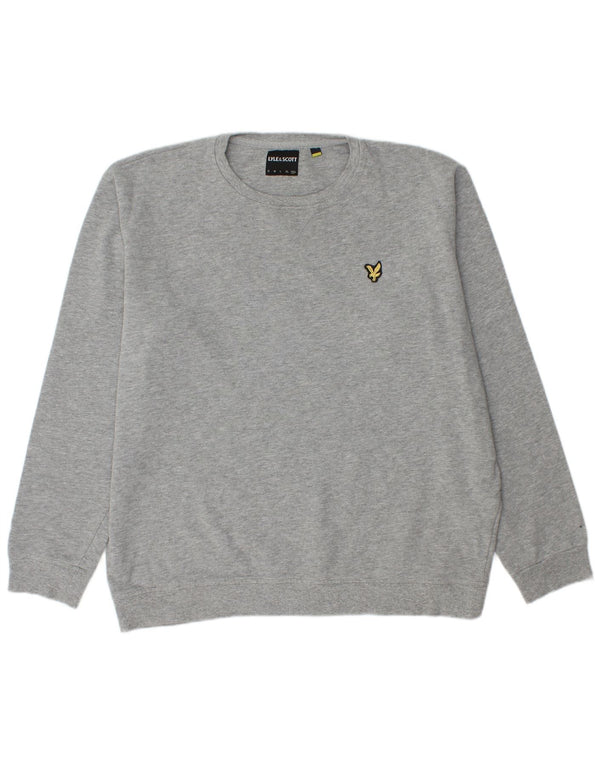 LYLE & SCOTT Herren-Pullover mit Rundhalsausschnitt, 2XL, graue Baumwolle