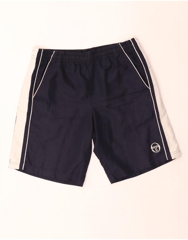 Sergio Tacchini Herren-Sportshorts, mittleres marineblaues Farbblock-Polyester