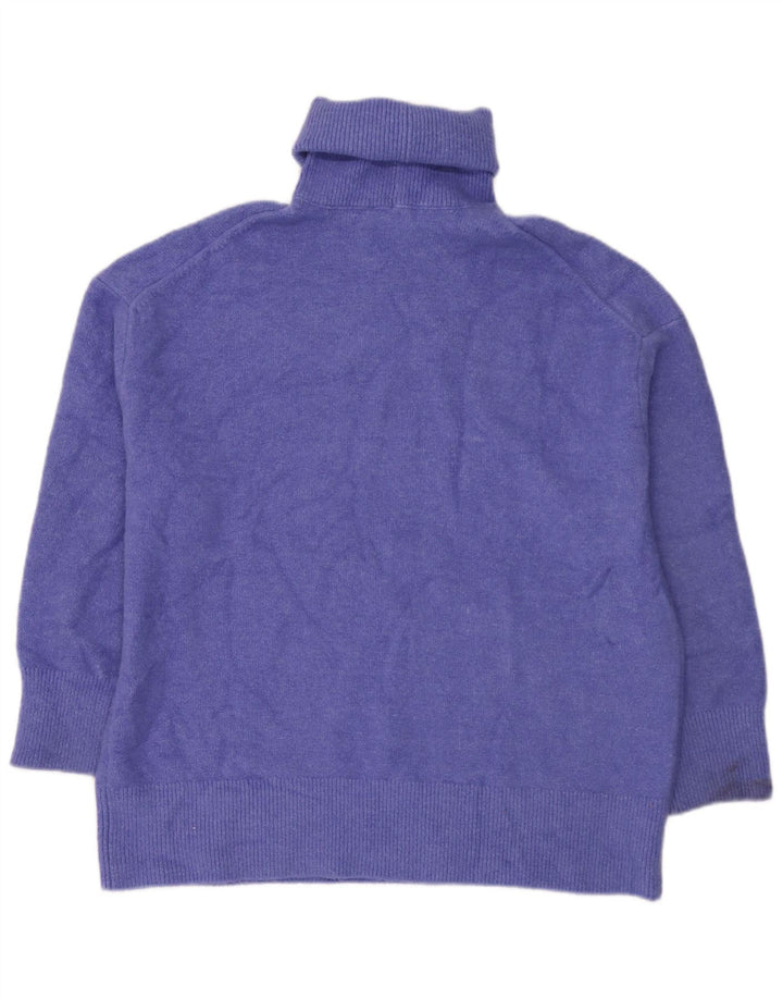Übergroßer Rollkragenpullover von Zara für Damen, Gr. 14, mittelblaues Acryl