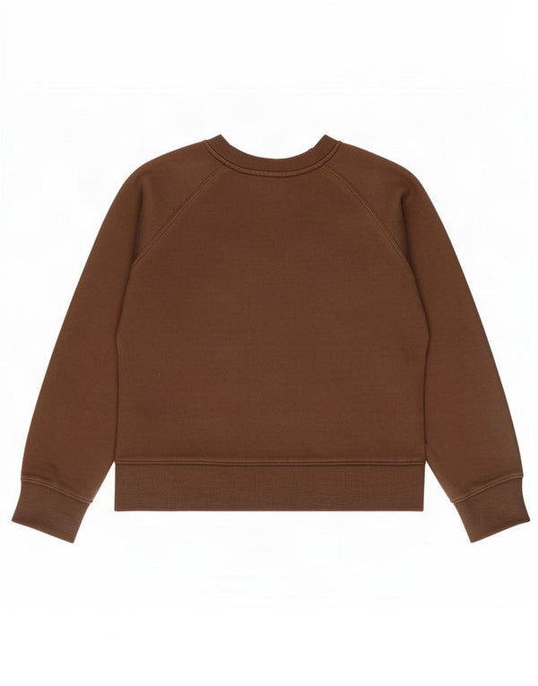 Zara Damen Sweatshirt Pullover UK 10 Small Braune Baumwolle