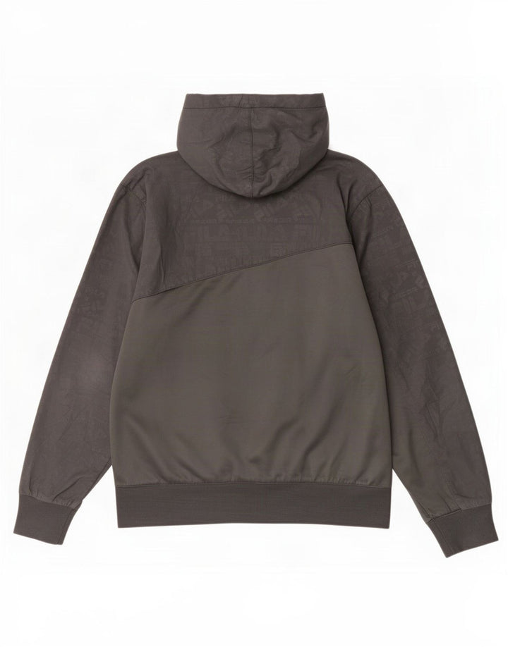 Fila Herren-Trainingsanzug mit grafischer Kapuze, Jacke, Größe S, Grau