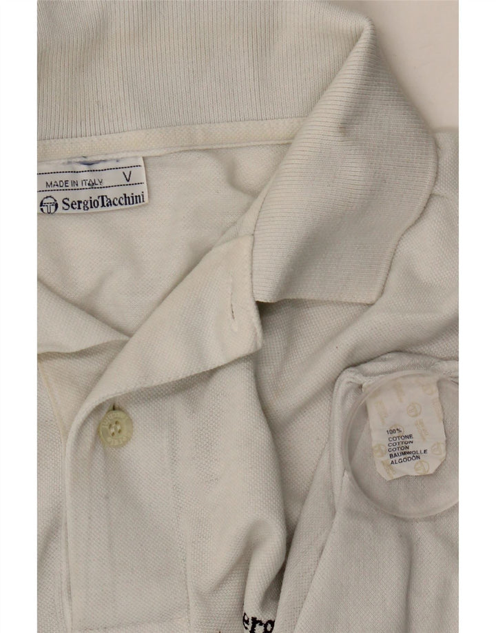 SERGIO TACCHINI Herren-Poloshirt aus mittelweißer Batik-Baumwolle
