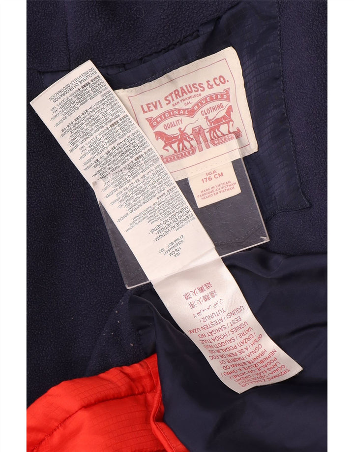 Levi's Wattierte Jacke mit Kapuze für Jungen, 15–16 Jahre, Marineblau, Farbblock
