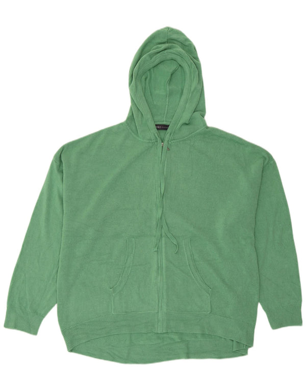 Marks & Spencer Damen-Strickjacke mit Kapuze, übergroß, Gr. 18, XL, Grün