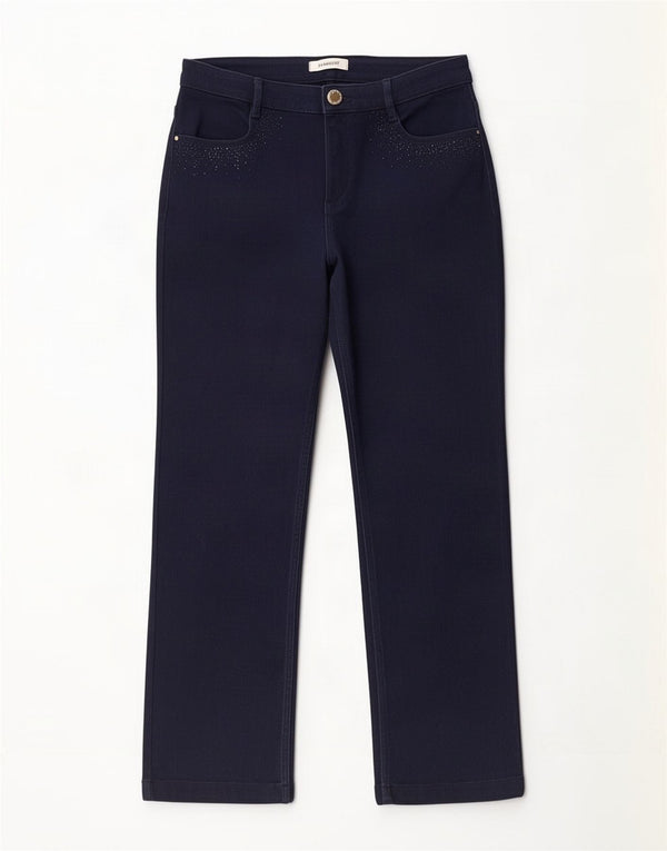 Marks & Spencer Damen Straight Jeans UK 12 Medium W30 L28 Marineblau Baumwolle