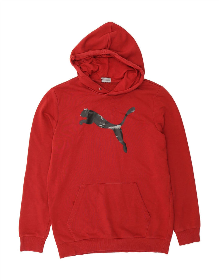 PUMA Mens Graphic Hoodie Jumper Medium Red Cotton Vintage Puma and Second-Hand Puma from Messina Hembry 