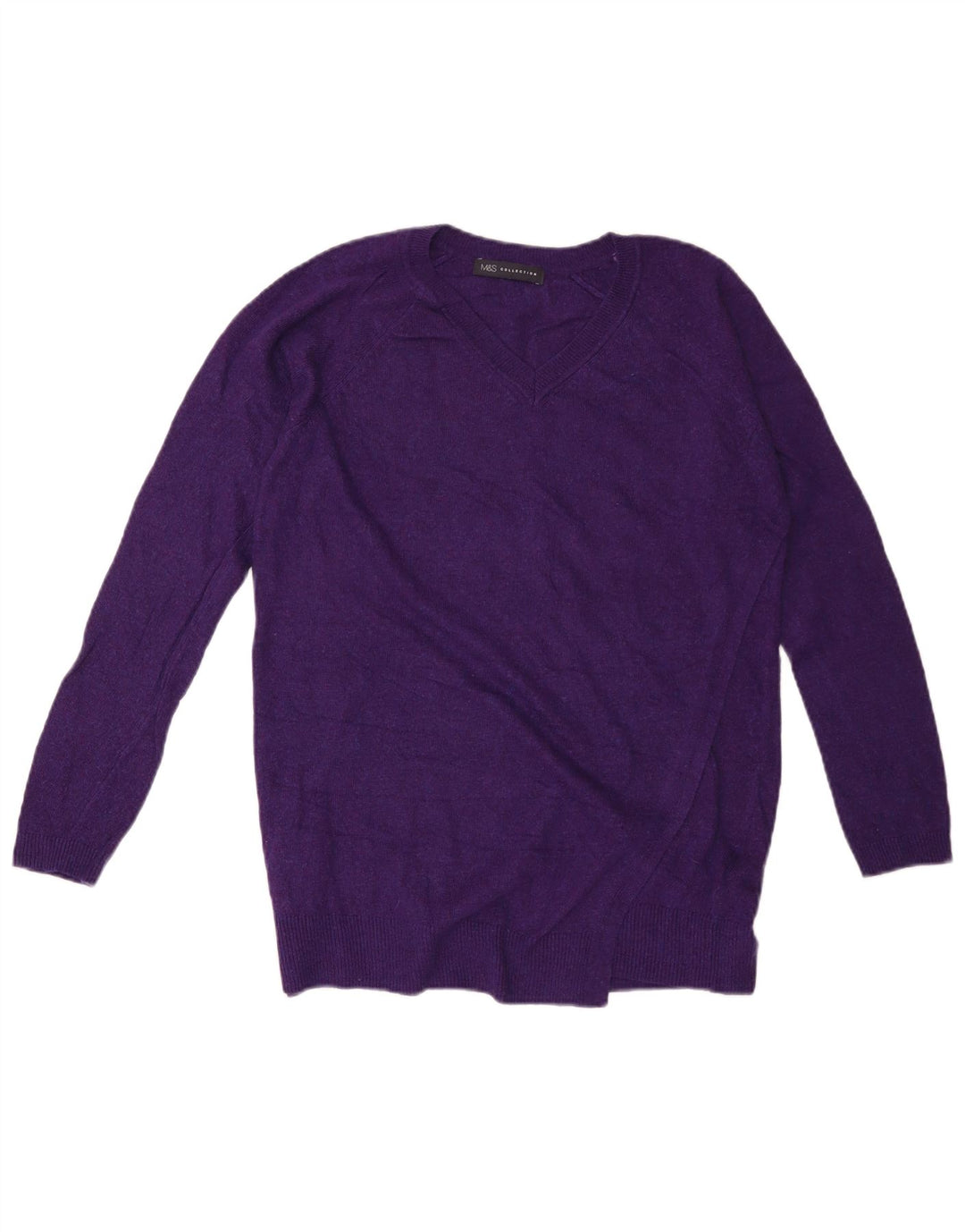 Marks & SPENCER Damen-Pullover, übergroß, V-Ausschnitt, Gr. 10, Größe S, Lila