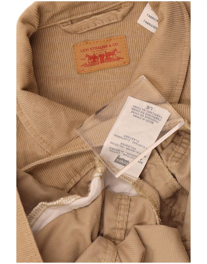 LEVI'S Damen Cordjacke UK 16 Large Beige Baumwolle