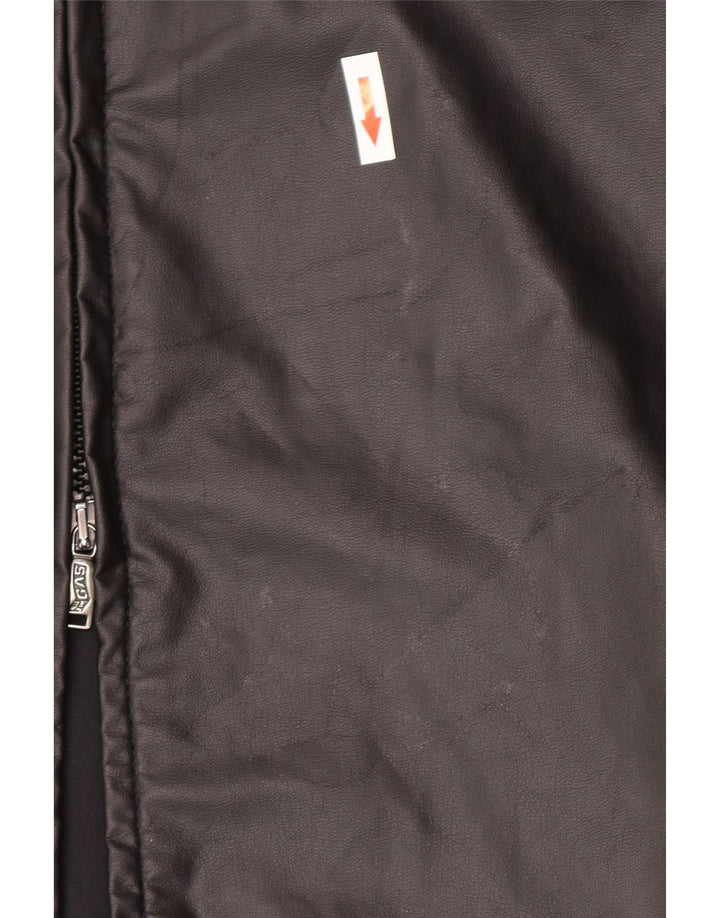 Gas Damen-Mantel aus Kunstleder, UK 12, mittelschwarz, Baumwolle