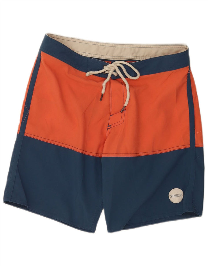O'Neill Herren-Badeshorts aus mittelorangefarbenem Colourblock-Polyester