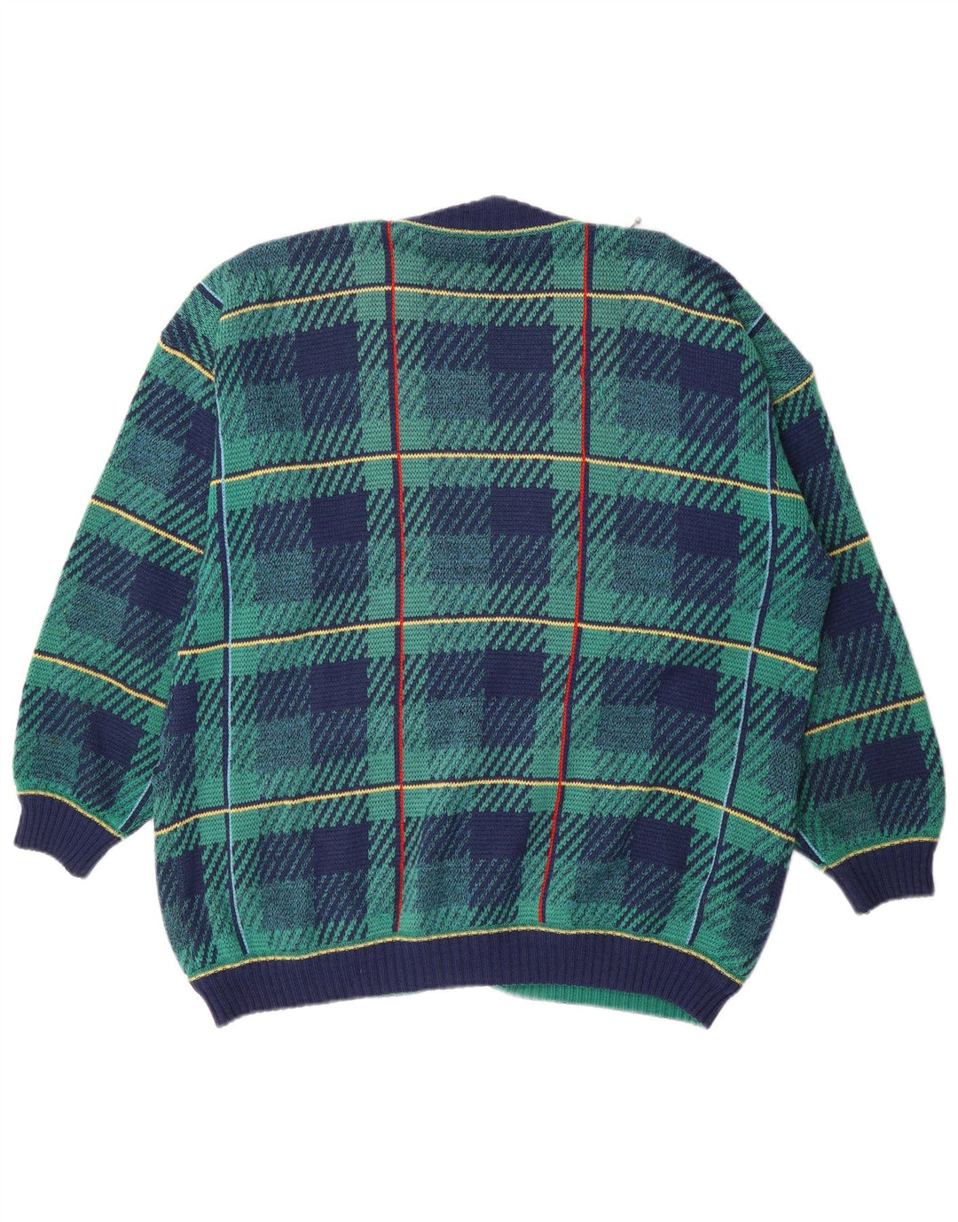 Vintage Damen Cardigan Pullover UK 18 XL Blau kariert