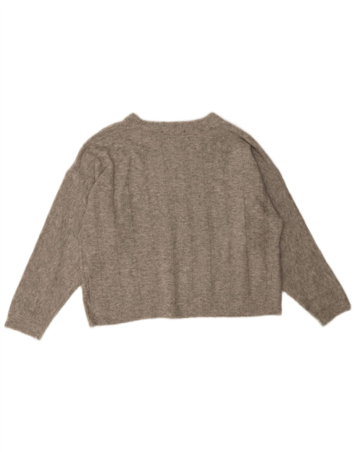 Marks & Spencer Damen-Pullover mit Rundhalsausschnitt, Gr. 12, Mittelgrau meliert