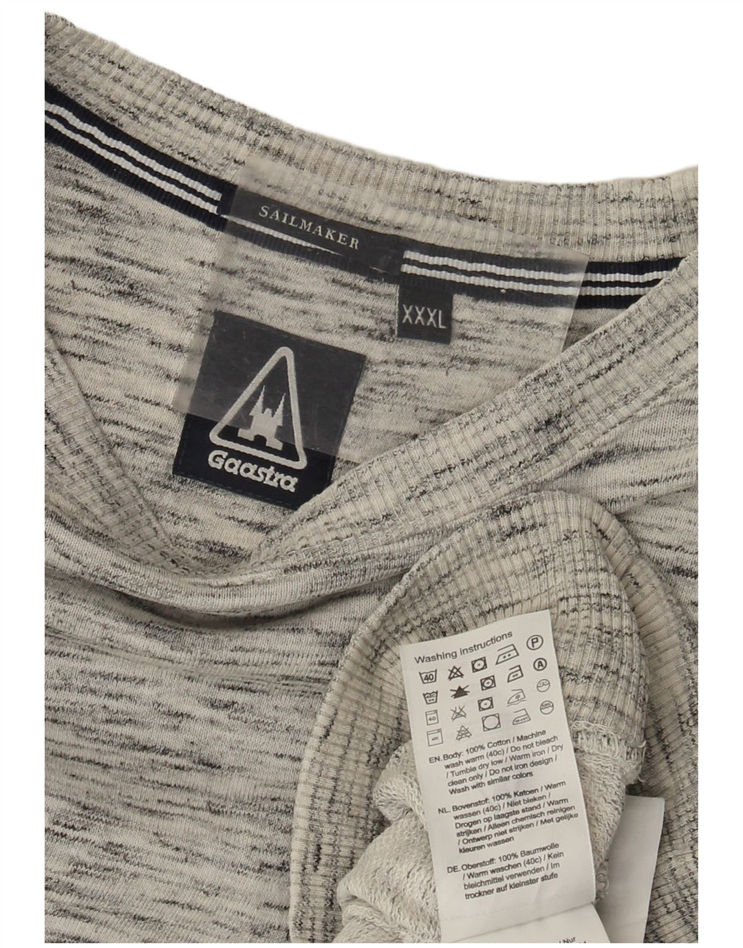 GAASTRA Herren-Oberteil, langärmelig, 3XL, grau meliert, Baumwolle