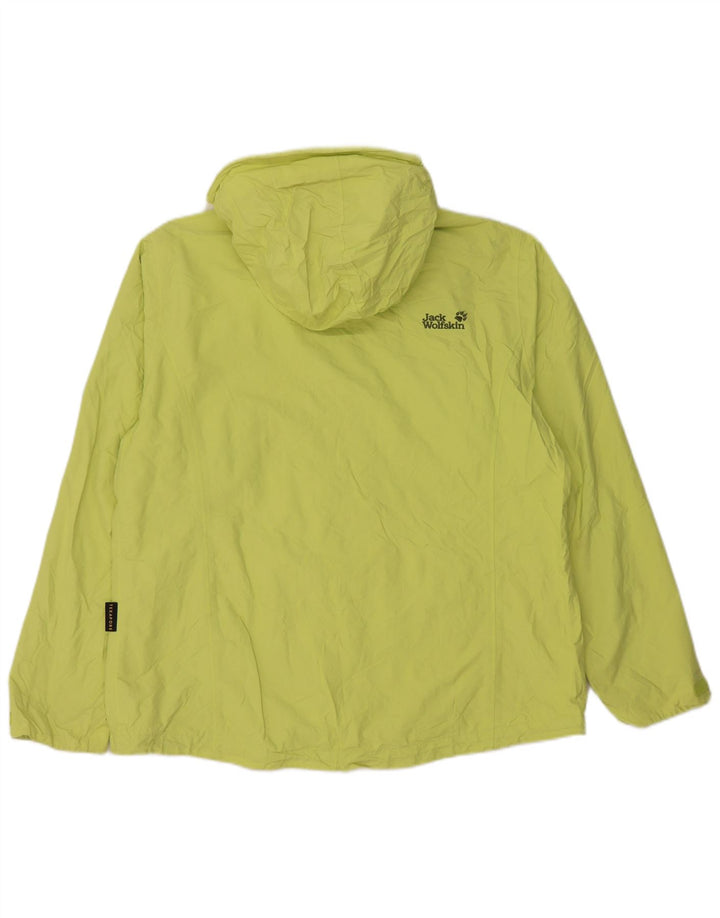 JACK WOLFSKIN Damen Regenjacke mit Kapuze UK 18 XL Grün Polyamid