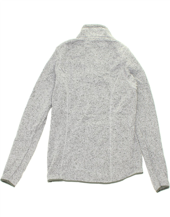 EDDIE BAUER Womens Shawl Neck Jumper Sweater UK 12 Medium Grey Flecked | Vintage Eddie Bauer | Thrift | Second-Hand Eddie Bauer | Used Clothing | Messina Hembry 