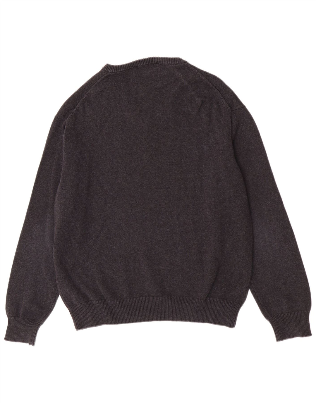 Gant Herren-Pullover mit V-Ausschnitt, groß, aus grauer Baumwolle