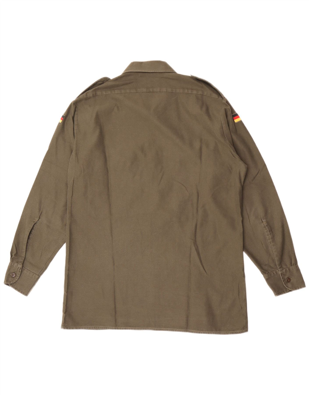 Vintage Herren-Militärhemd, Größe 41/42, großes Khaki-Polyester